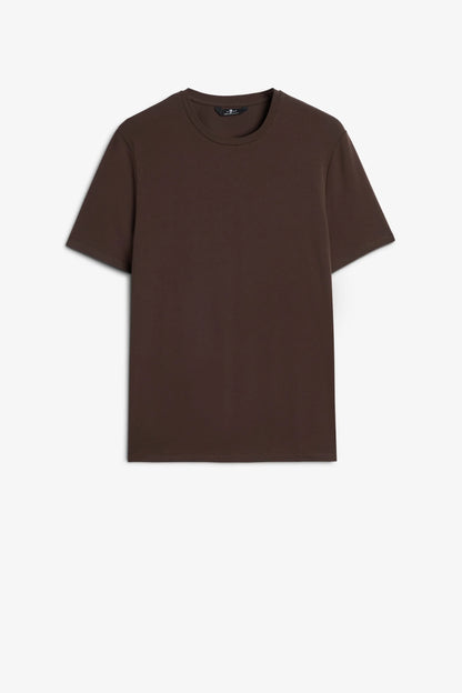 7 For All Mankind_Brown_Short Sleeve T-Shirt in Luxe Performance_7MM70F14_1VC_06
