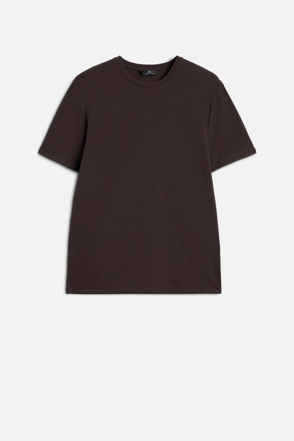 7 For All Mankind Espresso Men Tee in Luxe Performance SKU: 7MM70F14_3FH Image 01