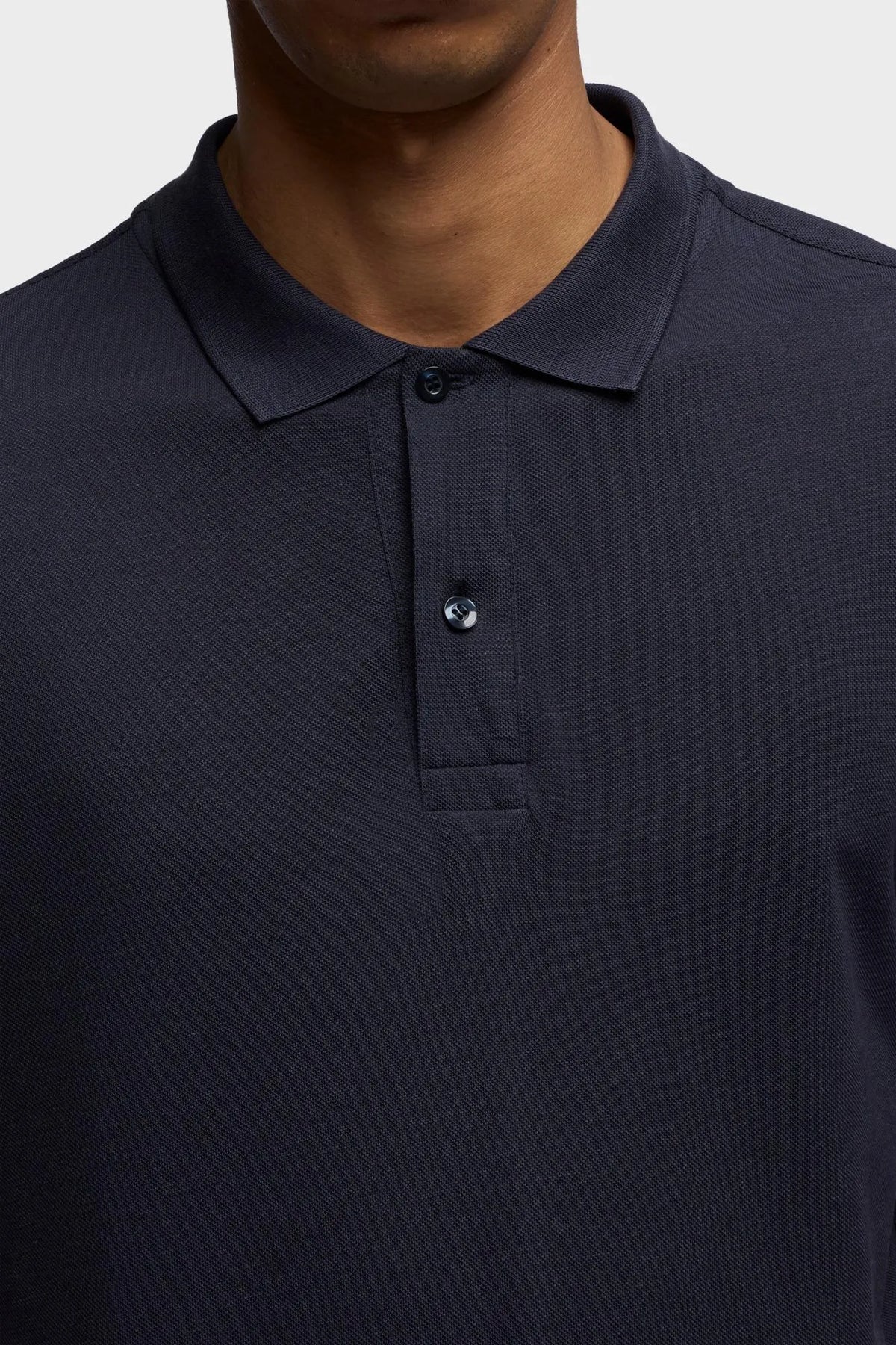 7 For All Mankind Dark Blue Men Short Sleeve Polo in Lyocell SKU: 7MP00H12_27J Image 03