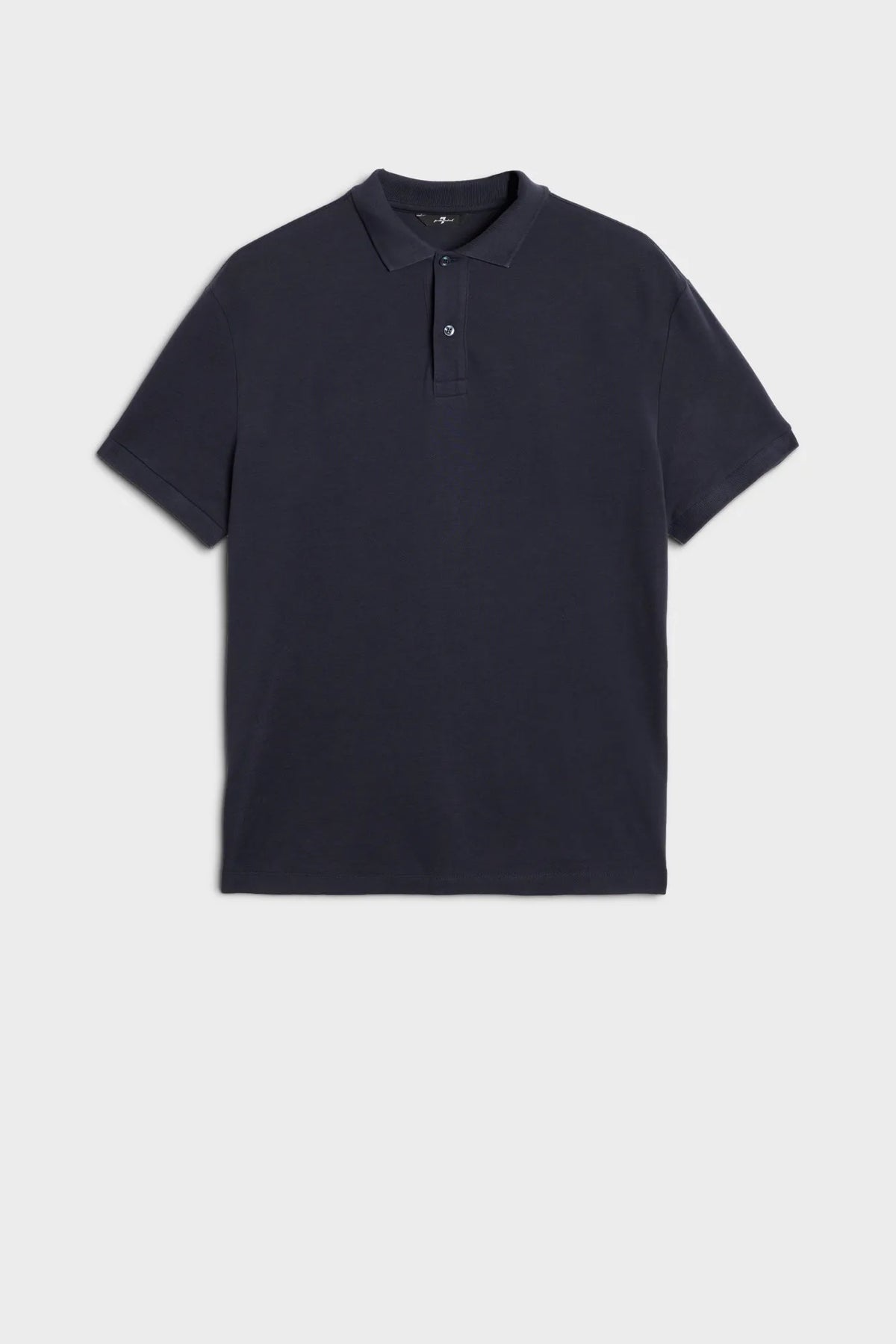 7 For All Mankind Dark Blue Men Short Sleeve Polo in Lyocell SKU: 7MP00H12_27J Image 06