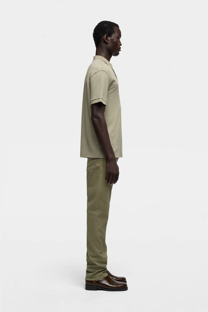 7 For All Mankind Army Men Short Sleeve Polo in Lyocell SKU: 7MP00H12_3JV Image 05