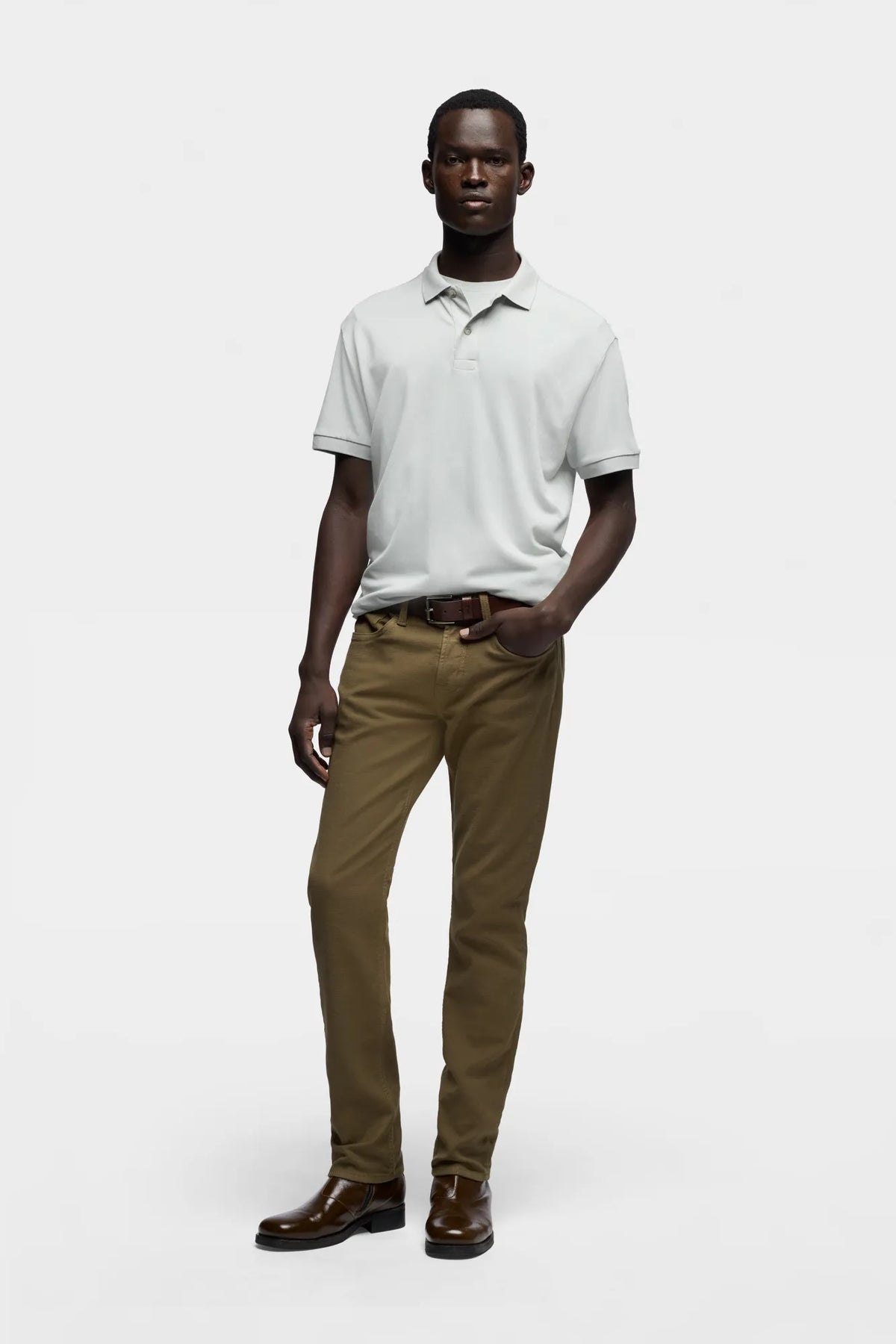 7 For All Mankind Light Blue Men Short Sleeve Polo in Lyocell SKU: 7MP00H12_3JW Image 01