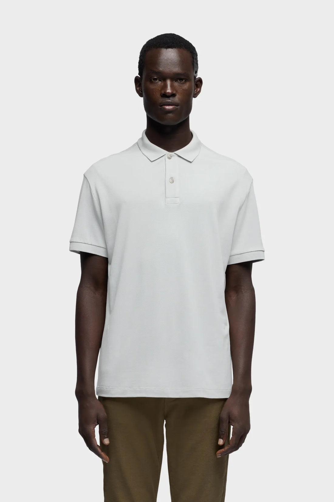 7 For All Mankind Light Blue Men Short Sleeve Polo in Lyocell SKU: 7MP00H12_3JW Image 02