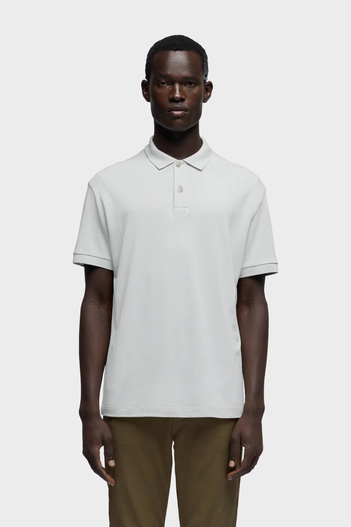 7 For All Mankind Light Blue Men Short Sleeve Polo in Lyocell SKU: 7MP00H12_3JW Image 02