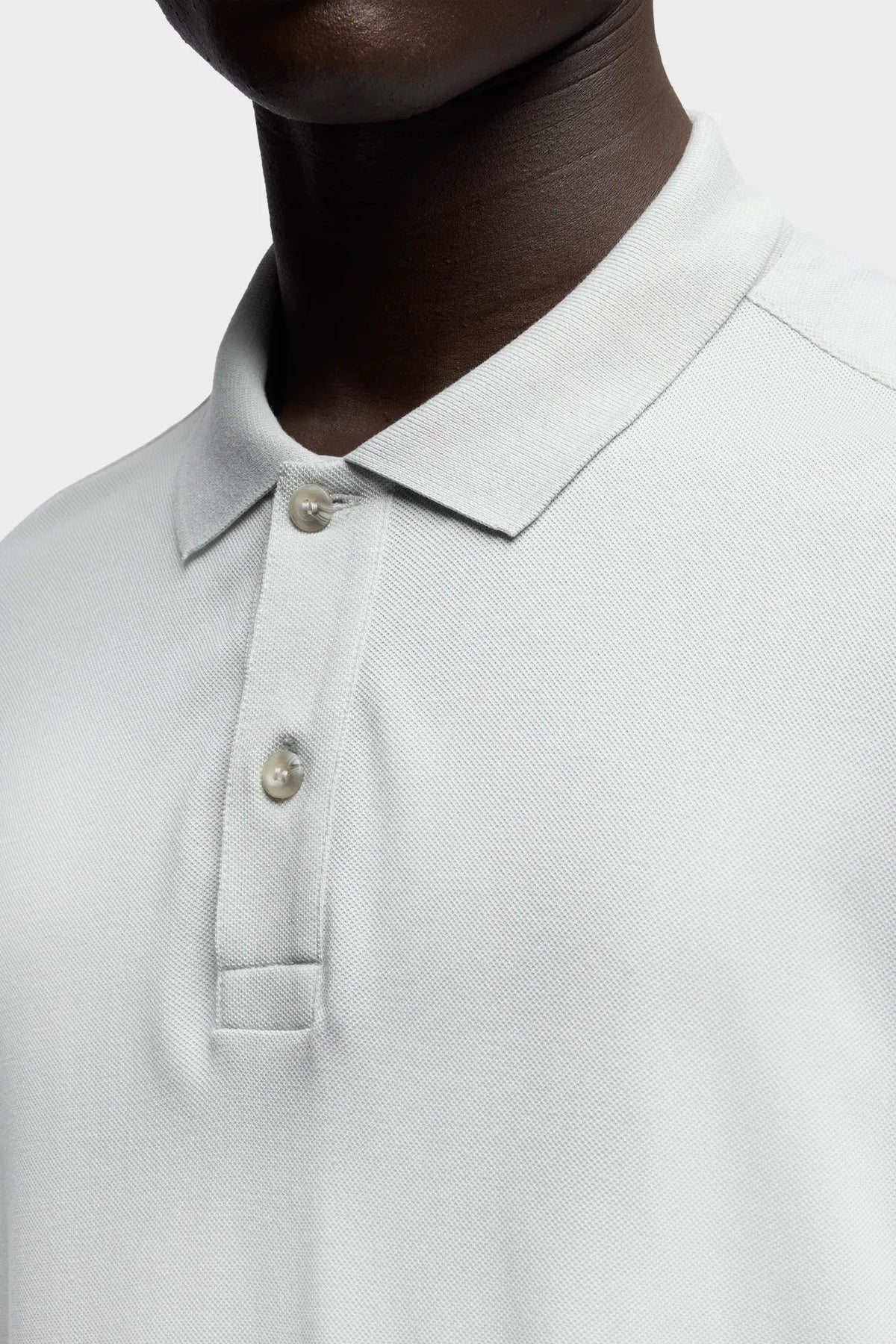 7 For All Mankind Light Blue Men Short Sleeve Polo in Lyocell SKU: 7MP00H12_3JW Image 03