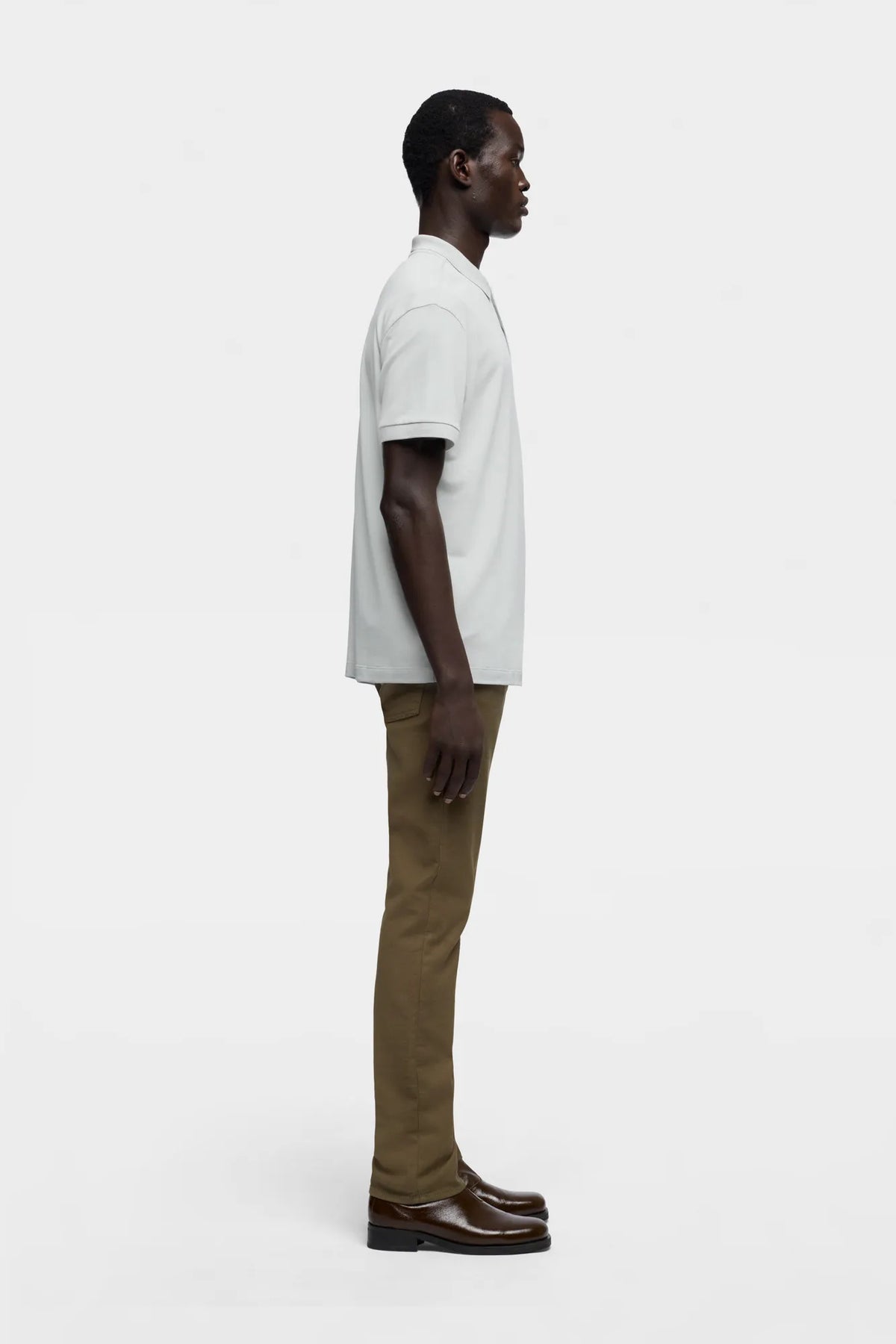 7 For All Mankind Light Blue Men Short Sleeve Polo in Lyocell SKU: 7MP00H12_3JW Image 05