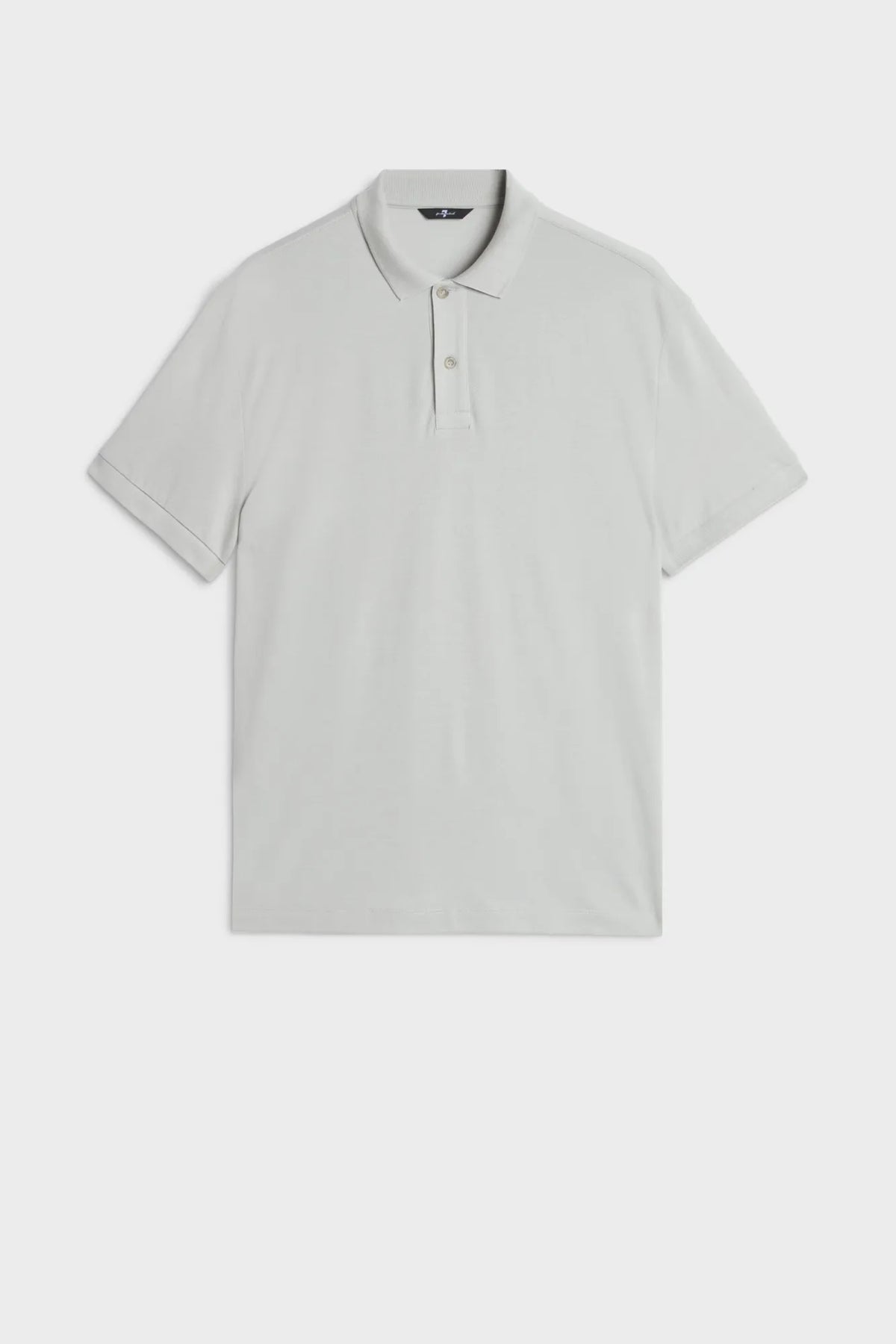 7 For All Mankind Light Blue Men Short Sleeve Polo in Lyocell SKU: 7MP00H12_3JW Image 06