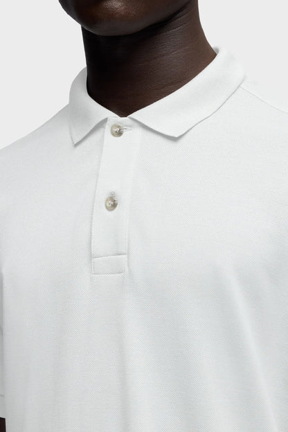 7 For All Mankind White Men Short Sleeve Polo in Lyocell SKU: 7MP00H12_3VJ Image 03