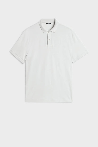 7 For All Mankind White Men Short Sleeve Polo in Lyocell SKU: 7MP00H12_3VJ Image 06
