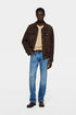 7 For All Mankind Espresso Men Modern Trucker Jacket in Suede SKU: 7MQ80F15_3FL Image 01