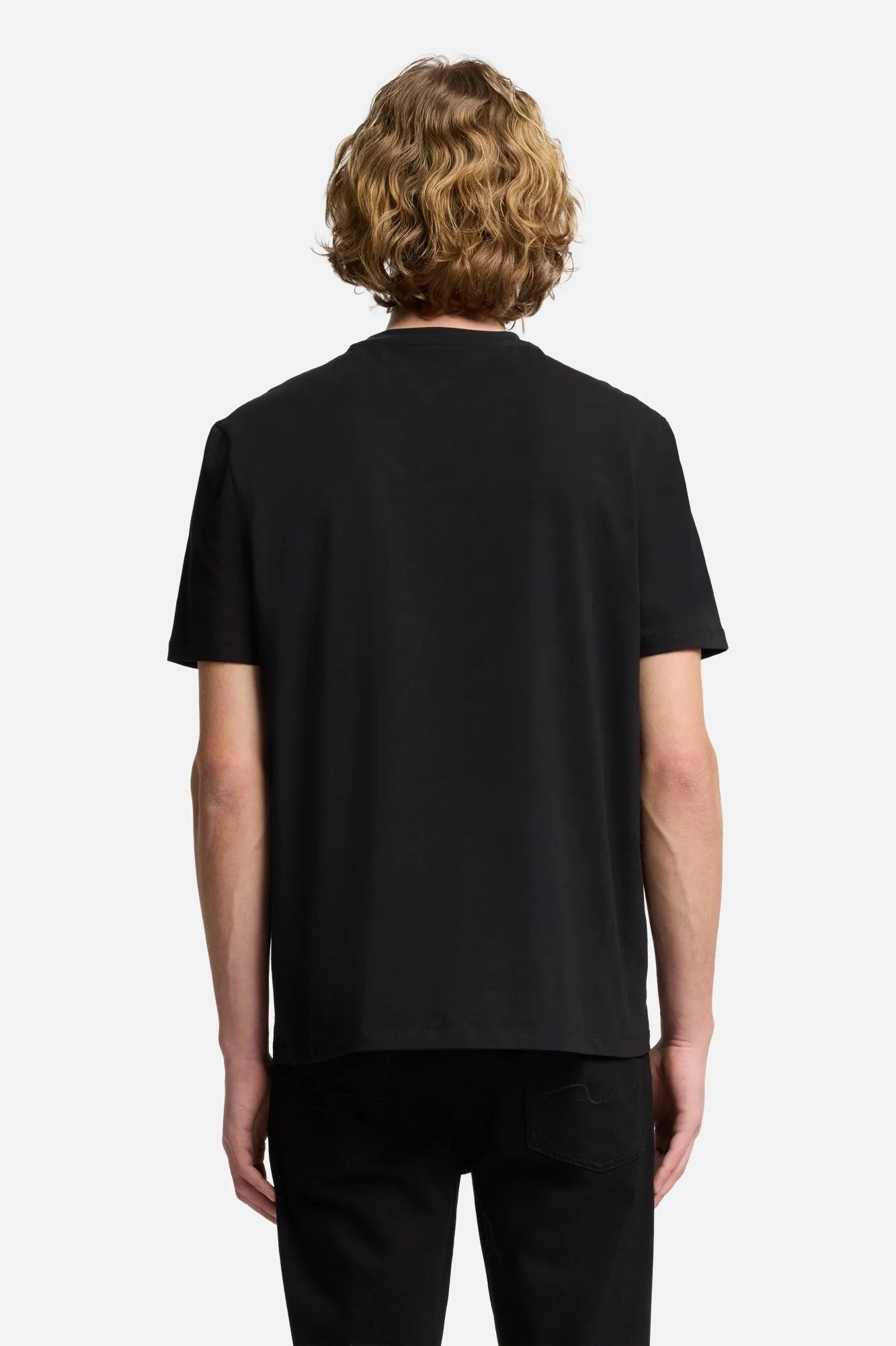 7 For All Mankind Black Men Tee in Luxe Performance SKU: 7MR01237_BLK Image 05