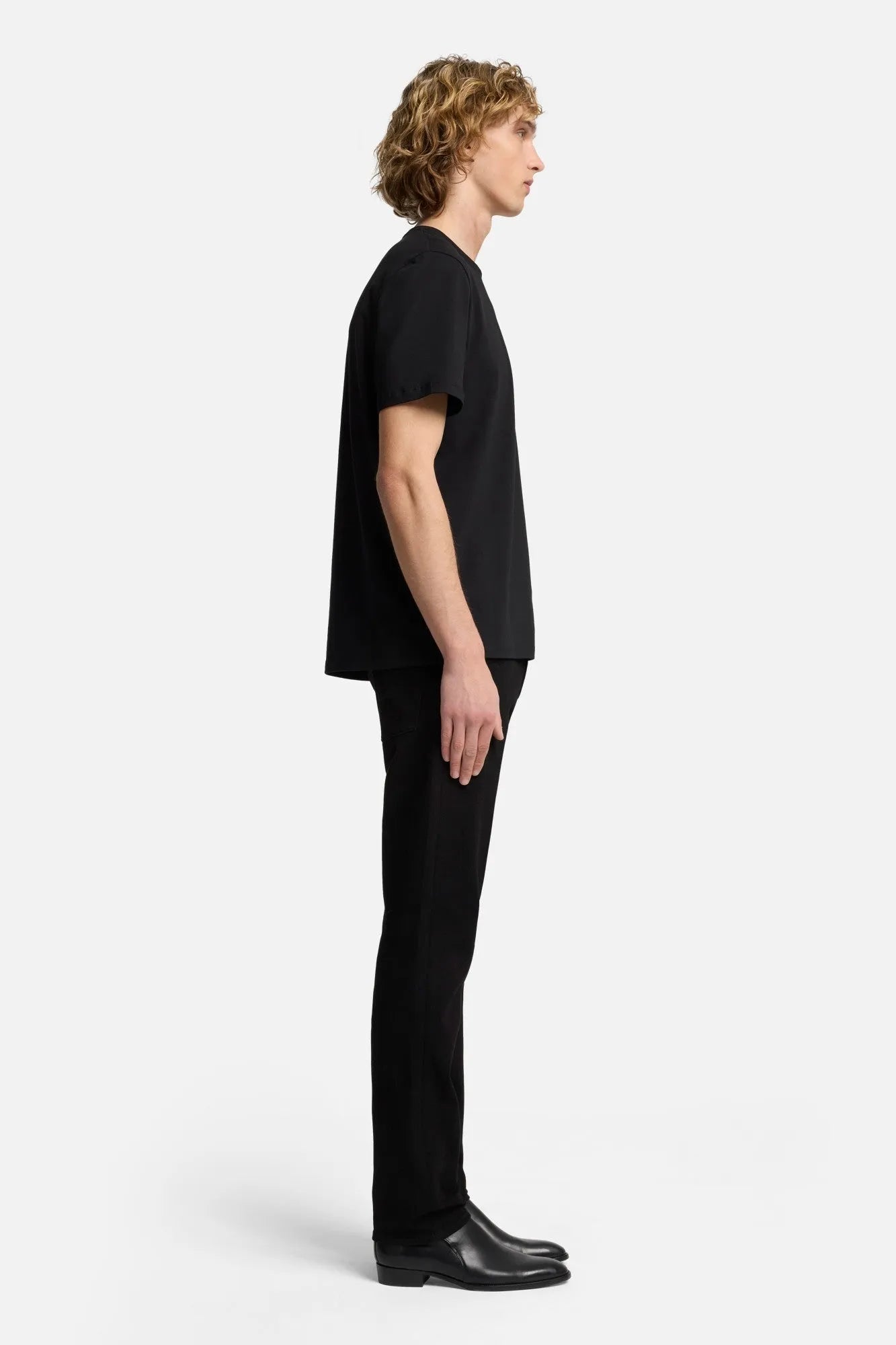 7 For All Mankind Black Men Tee in Luxe Performance SKU: 7MR01237_BLK Image 06