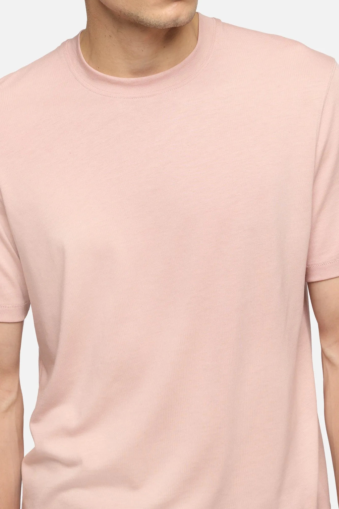 7 For All Mankind Green Men Crewneck Tee in Lyocell SKU: 7MR40F46_3FF Image 04