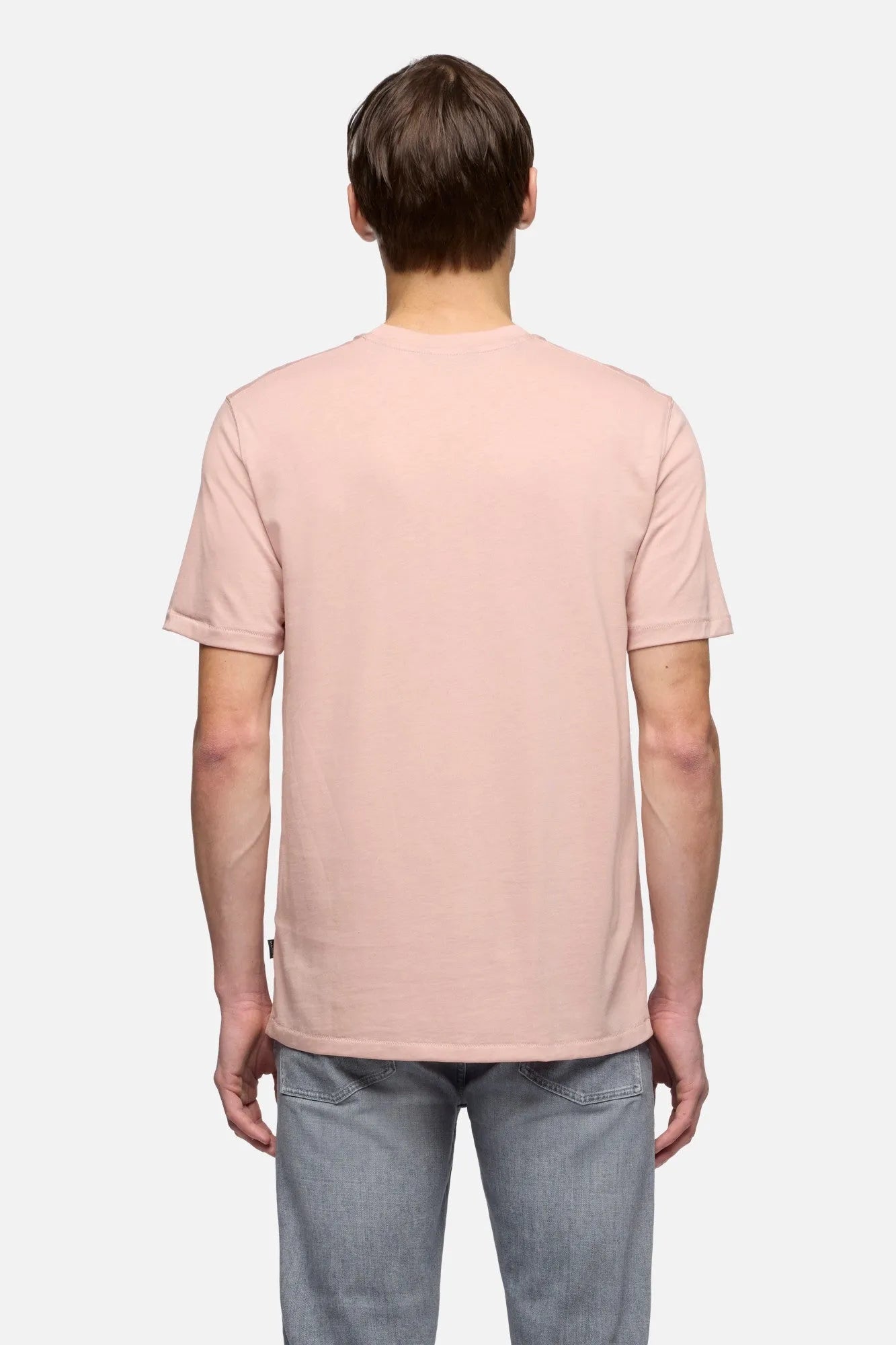 7 For All Mankind Green Men Crewneck Tee in Lyocell SKU: 7MR40F46_3FF Image 05