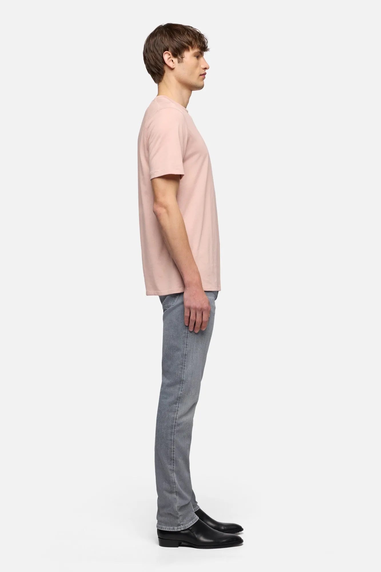 7 For All Mankind Green Men Crewneck Tee in Lyocell SKU: 7MR40F46_3FF Image 06
