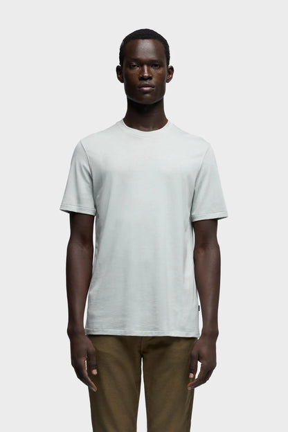 7 For All Mankind Light Blue Men Crewneck Tee in Lyocell SKU: 7MR40F46_3JW Image 02