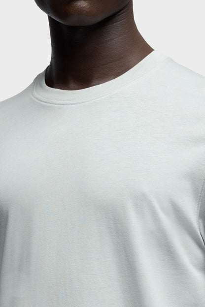 7 For All Mankind Light Blue Men Crewneck Tee in Lyocell SKU: 7MR40F46_3JW Image 03