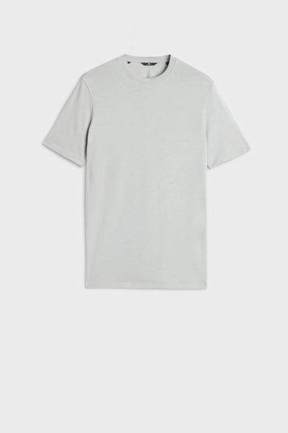 7 For All Mankind Light Blue Men Crewneck Tee in Lyocell SKU: 7MR40F46_3JW Image 06