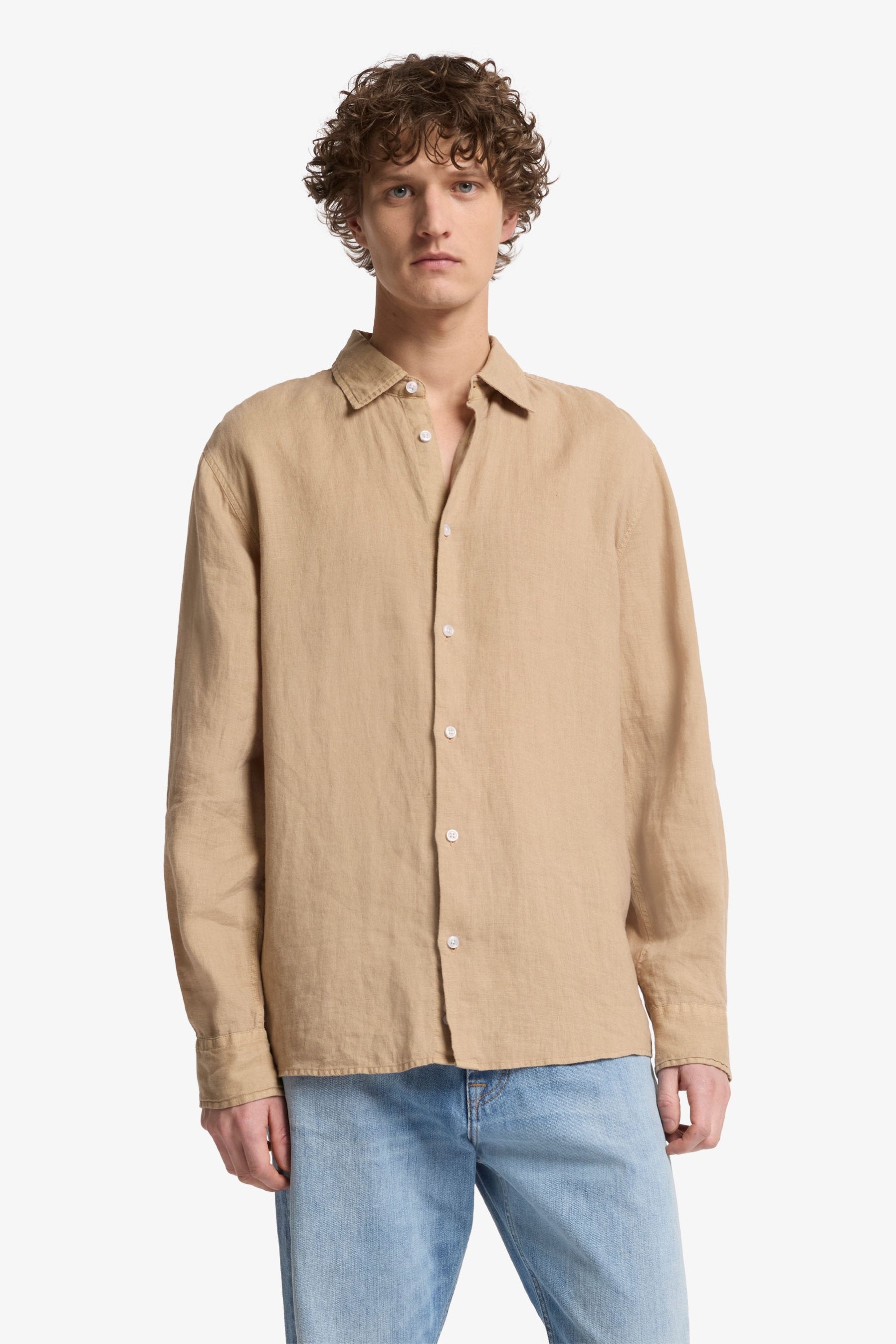 7 For All Mankind_Regular Shirt Linen Beige_7MS07W32-1FH_1FH_02