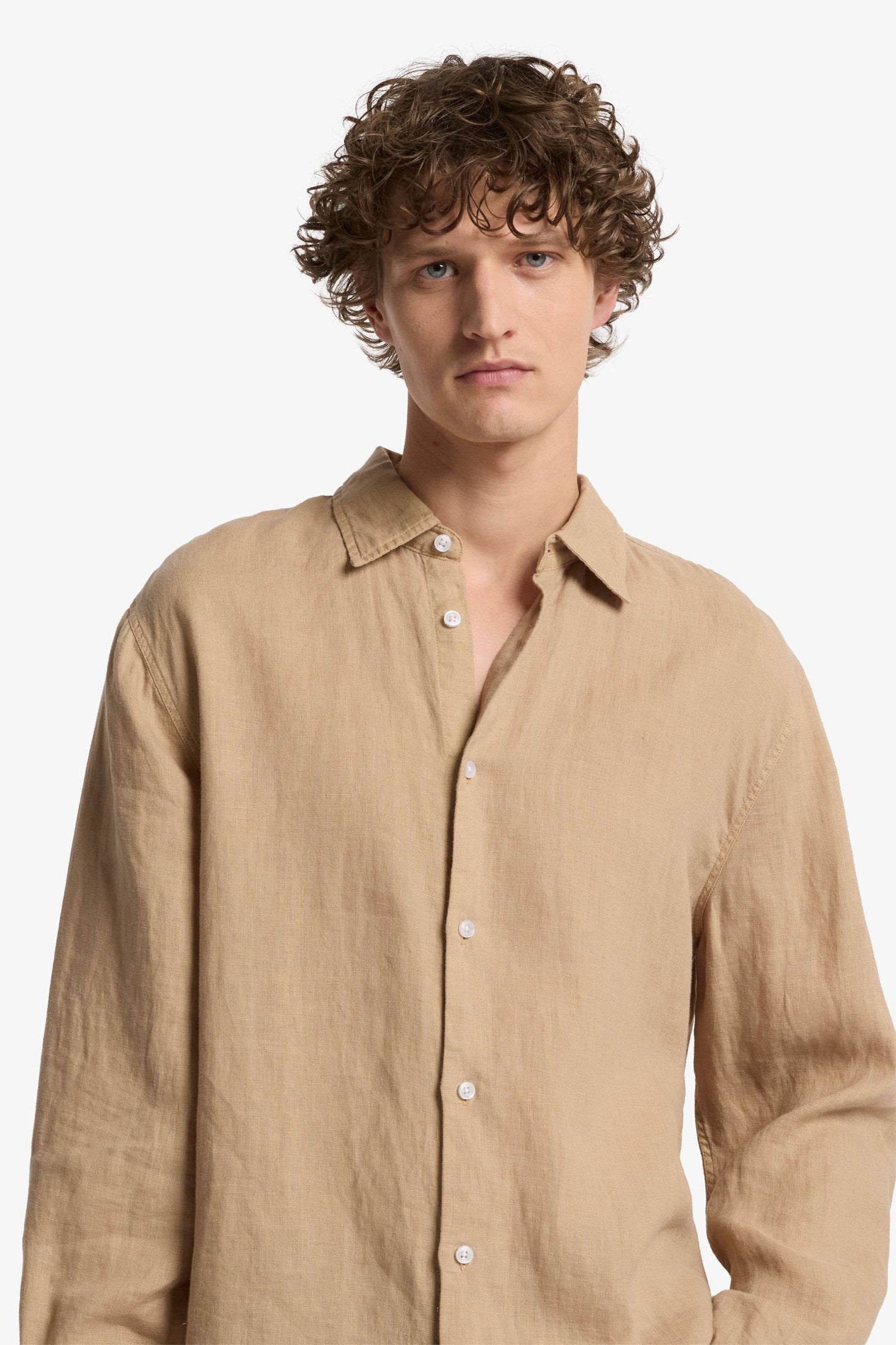7 For All Mankind_Regular Shirt Linen Beige_7MS07W32-1FH_1FH_04