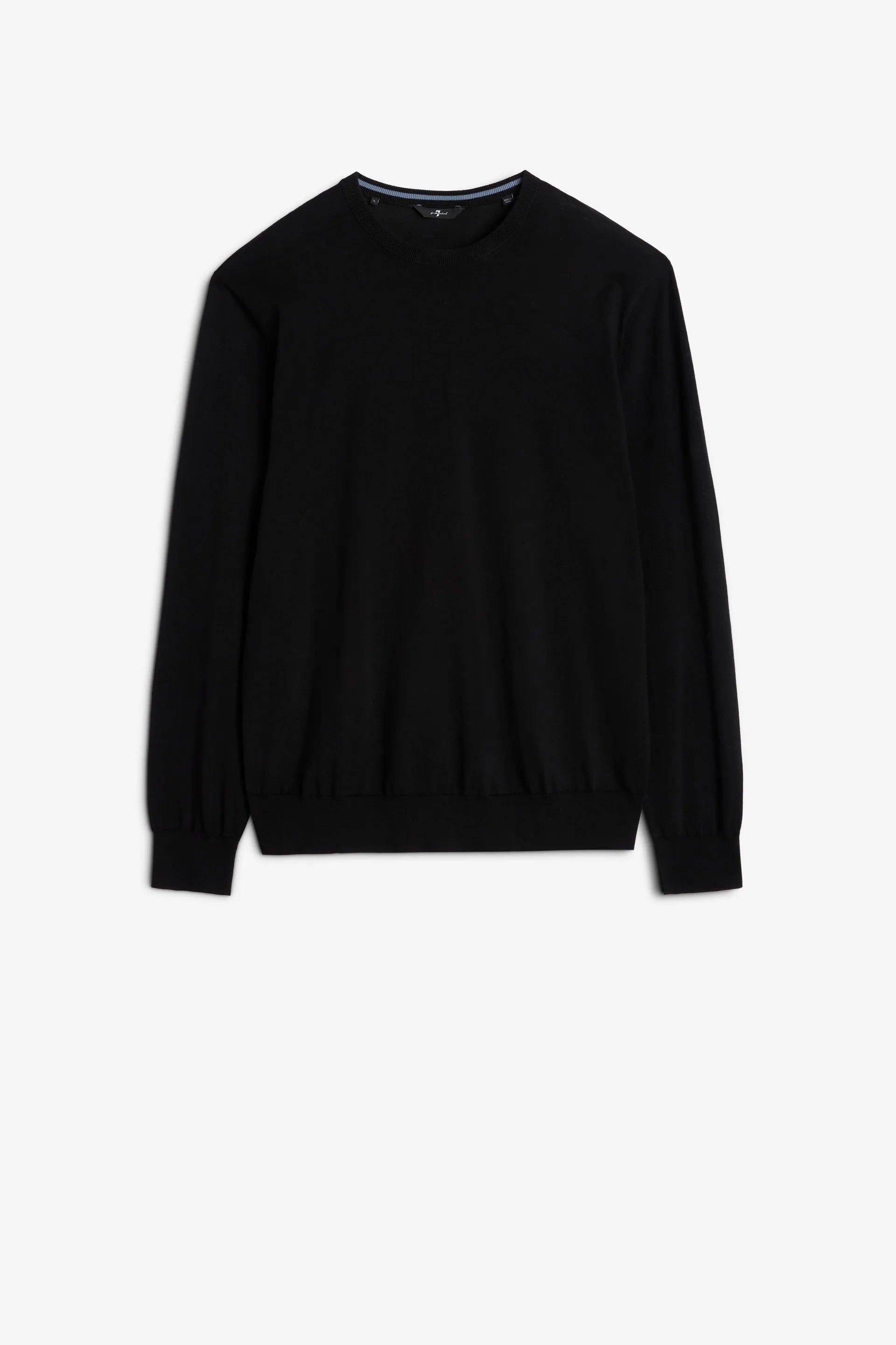 7 For All Mankind_Black_Round Neck Sweater Cotton Black_7MS08K22_BLK_06