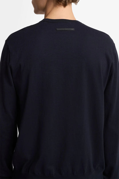7 For All Mankind_Dark Blue_Round Neck Sweater Cotton Navy_7MS08K22_DNV_03