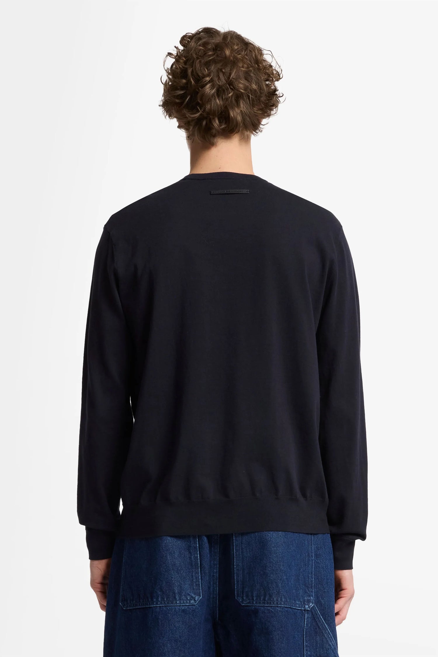 7 For All Mankind_Dark Blue_Round Neck Sweater Cotton Navy_7MS08K22_DNV_04