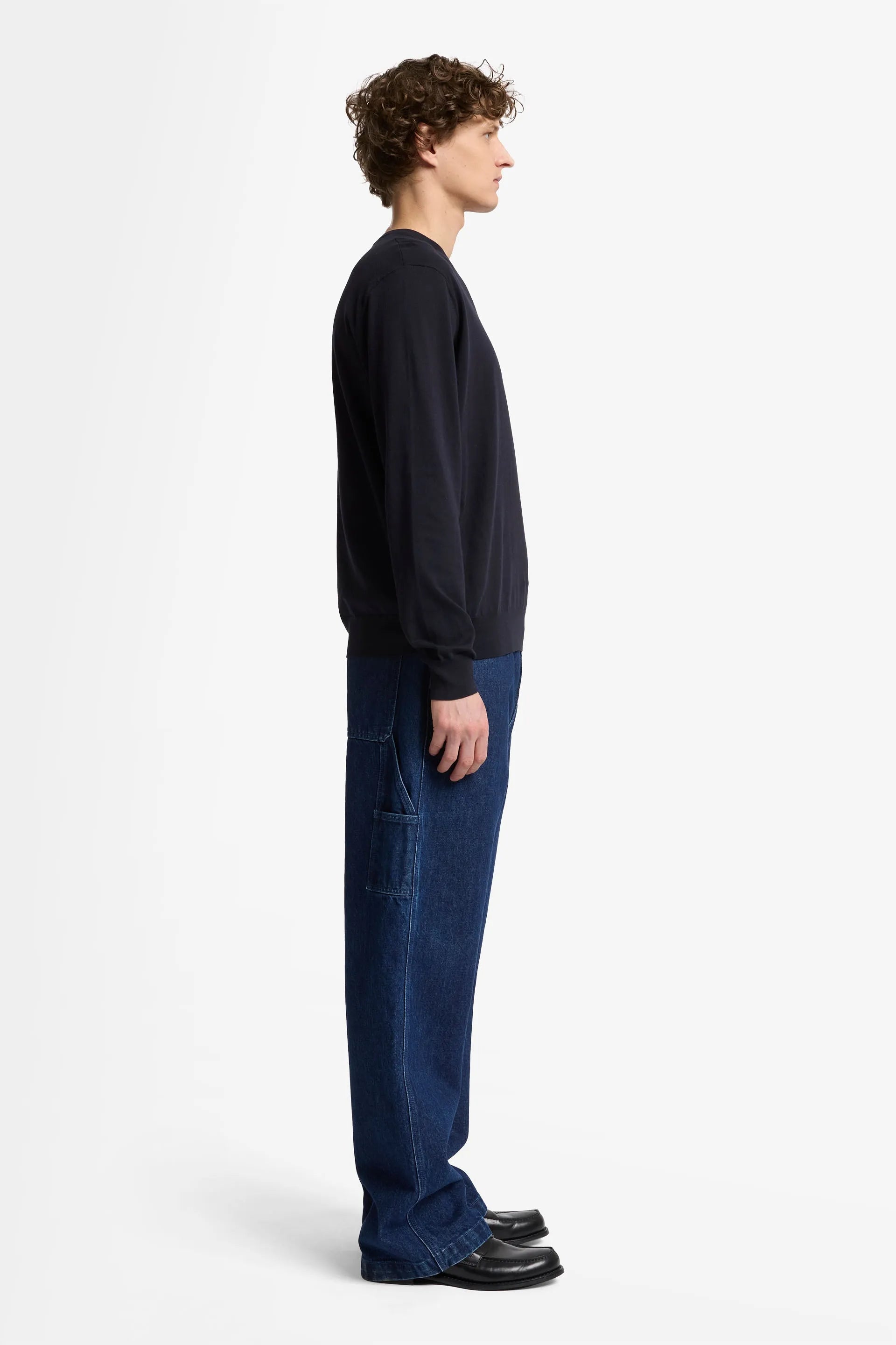 7 For All Mankind_Dark Blue_Round Neck Sweater Cotton Navy_7MS08K22_DNV_05