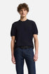 7 For All Mankind Navy Men Short Sleeve Sweater in Cotton SKU: 7MT02K22_DNV Image 03