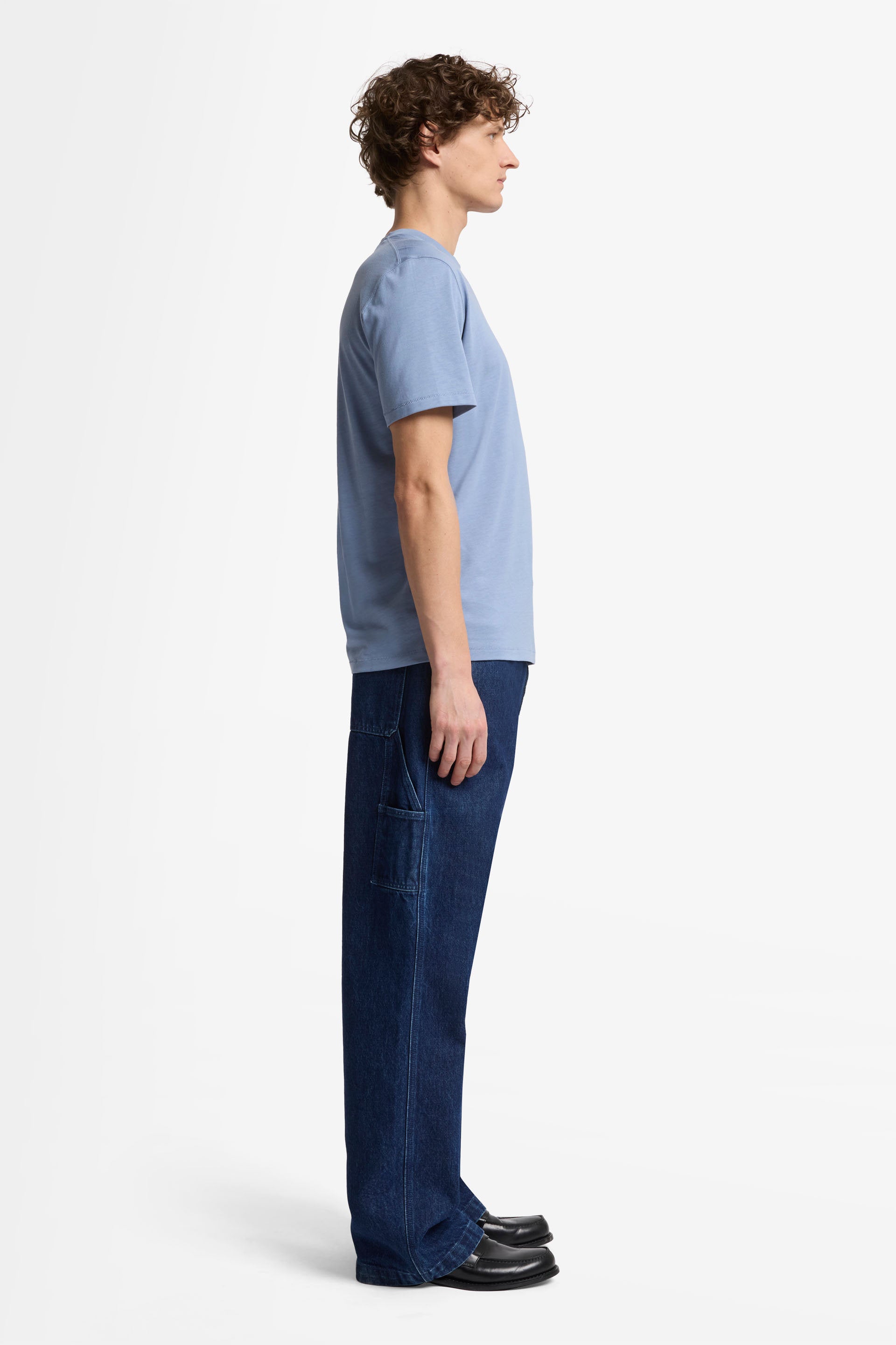 7 For All Mankind_Crewneck S/S Tee Cotton Lyocell Slate Blue_7MT04J09-BET_BET_06