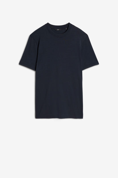 7 For All Mankind_Crew Neck T-Shirt Cotton Lyocell Navy_7MT04J09-NVY_NVY_01