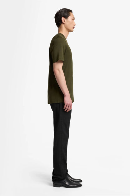 7 For All Mankind_Dark Green_Short Sleeve Crewneck Tee in Cotton Lyocell_7MT04J09_21J_05