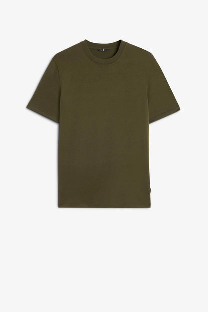 7 For All Mankind_Dark Green_Short Sleeve Crewneck Tee in Cotton Lyocell_7MT04J09_21J_06
