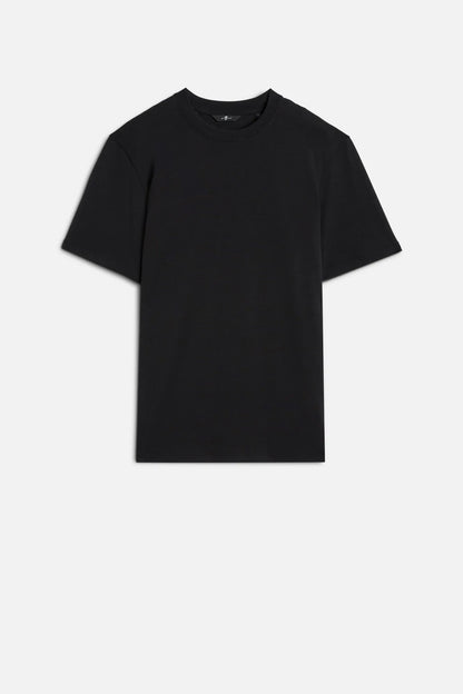 7 For All Mankind Black Men Crewneck Tee in Lyocell SKU: 7MT04J09_BLK Image 01