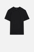 7 For All Mankind Black Men Crewneck Tee in Lyocell SKU: 7MT04J09_BLK Image 01