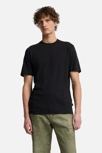7 For All Mankind Black Men Crewneck Tee in Lyocell SKU: 7MT04J09_BLK Image 03