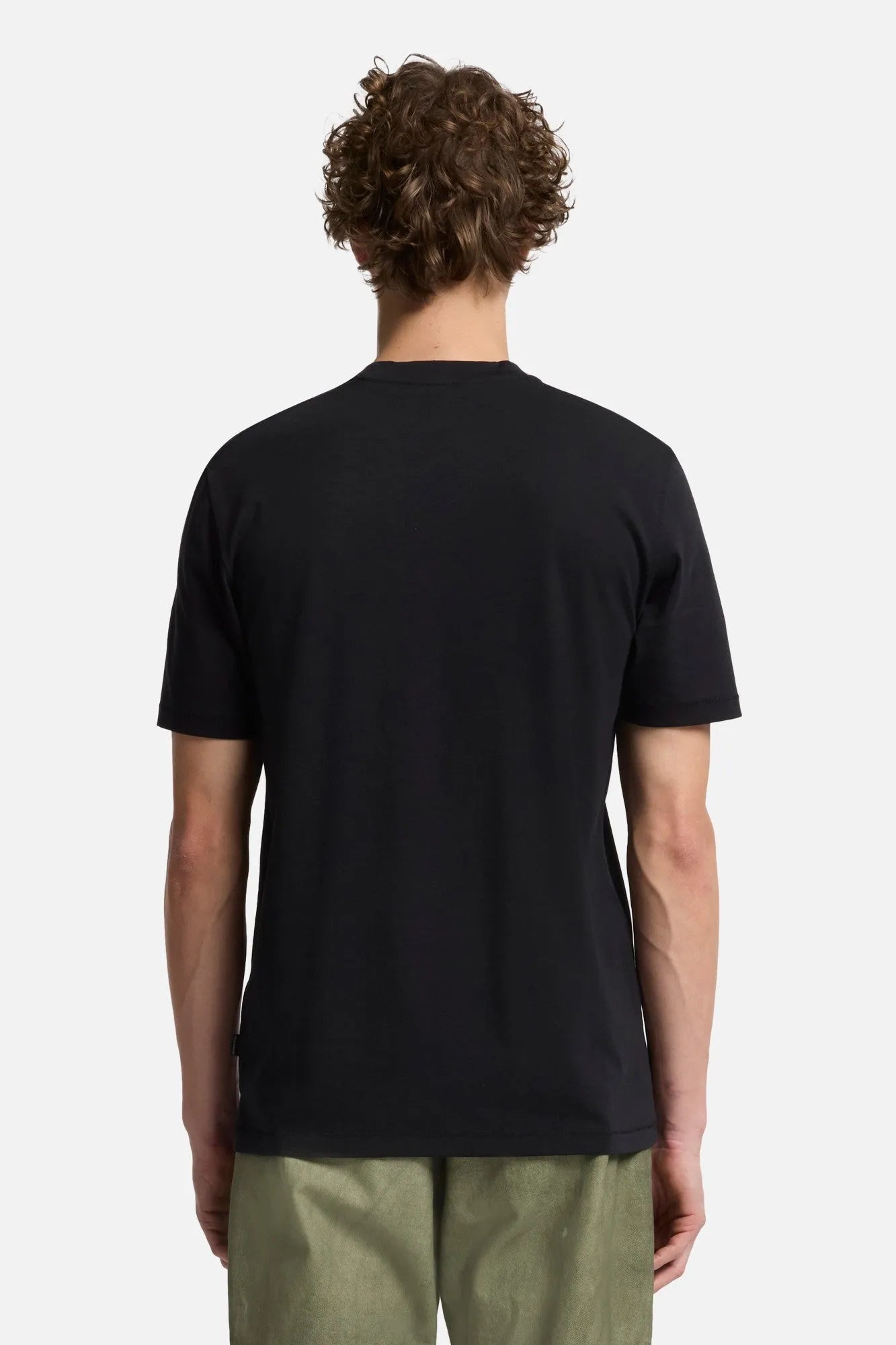 7 For All Mankind Black Men Crewneck Tee in Lyocell SKU: 7MT04J09_BLK Image 05