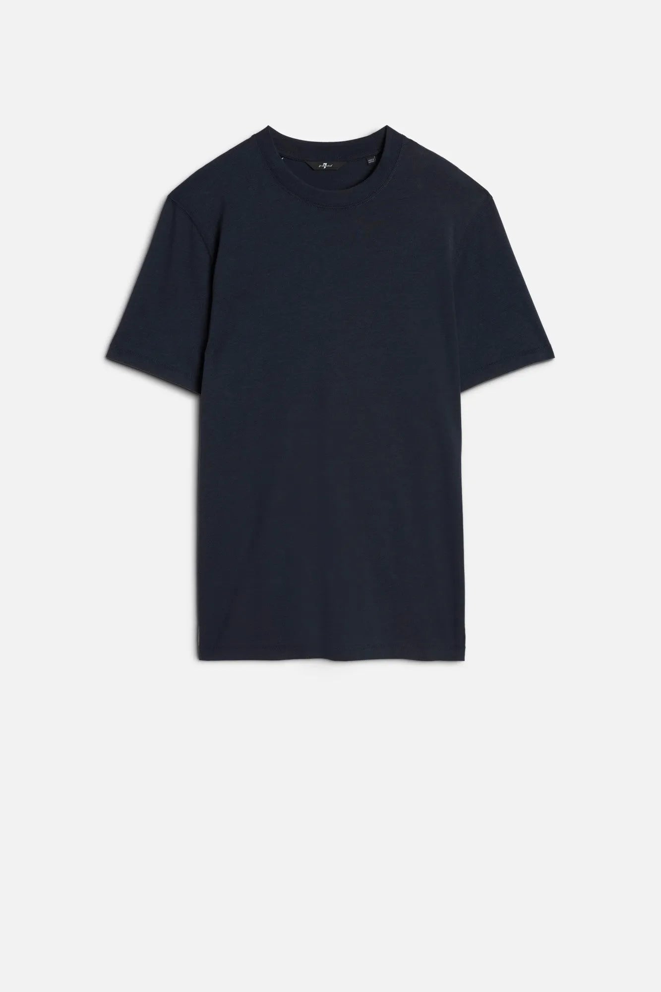 7 For All Mankind Navy Men Crewneck Tee in Lyocell SKU: 7MT04J09_NVY Image 01