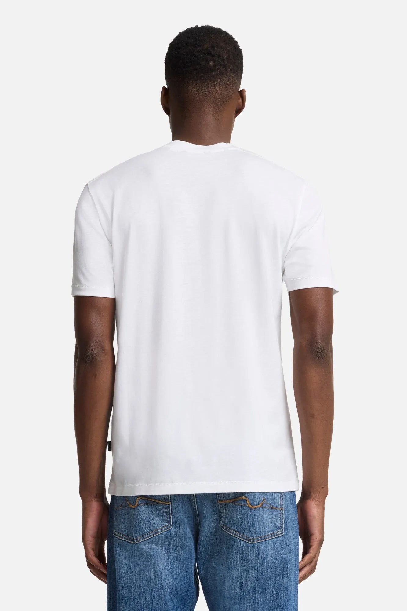 7 For All Mankind White Men Crewneck Tee in Lyocell SKU: 7MT04J09_WHT Image 05