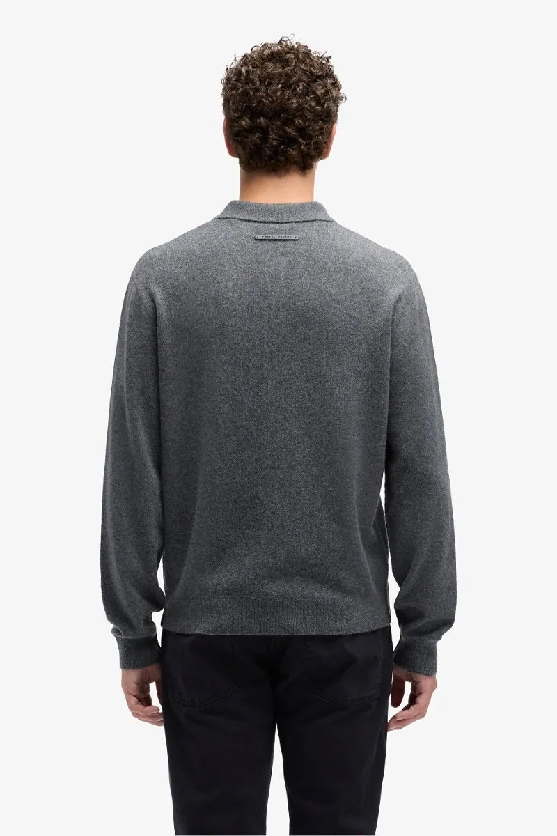 7 For All Mankind_Grey_Long Sleeve Polo Sweater in Cashmere_7MU50F16_1PG_04