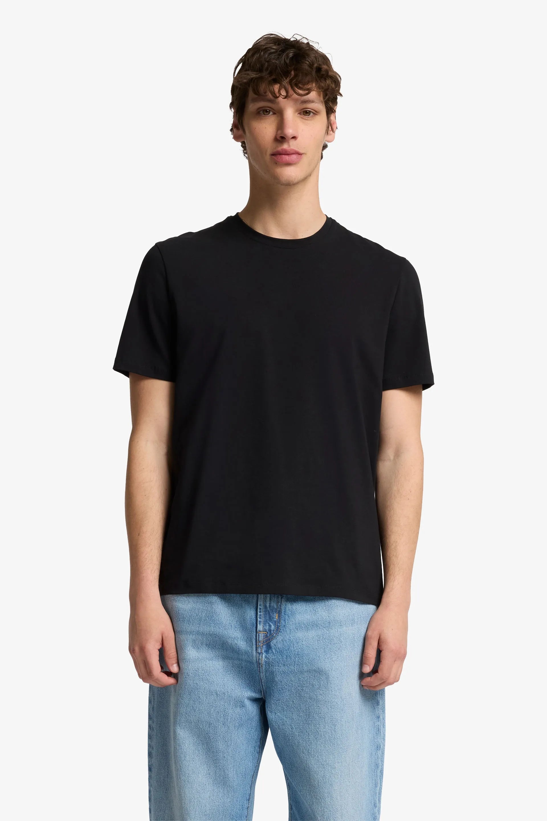7 For All Mankind_Black_3 Pack Luxe Performance Short Sleeve Tee in Luxe Performance_7MZ90F14_BCK_01