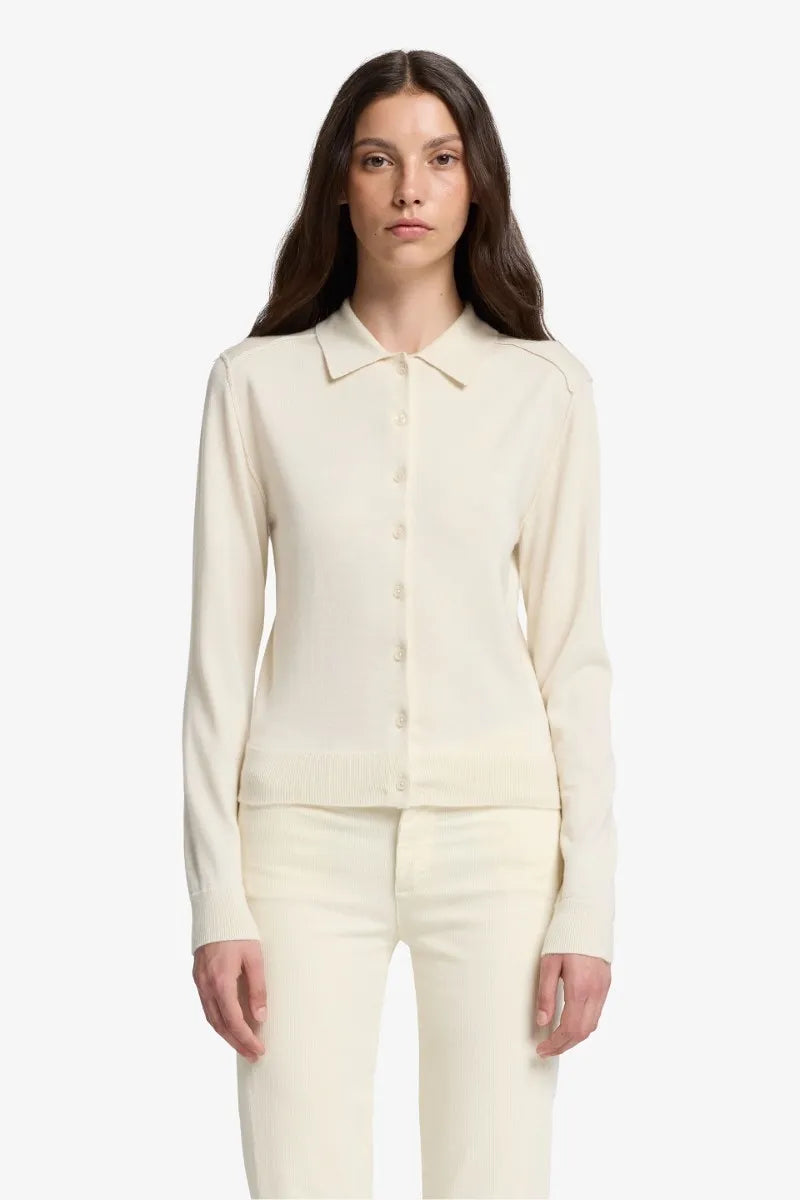 7 For All Mankind_White_Polo Cardigan in Cashmere_7N0J0F17_1PL_01