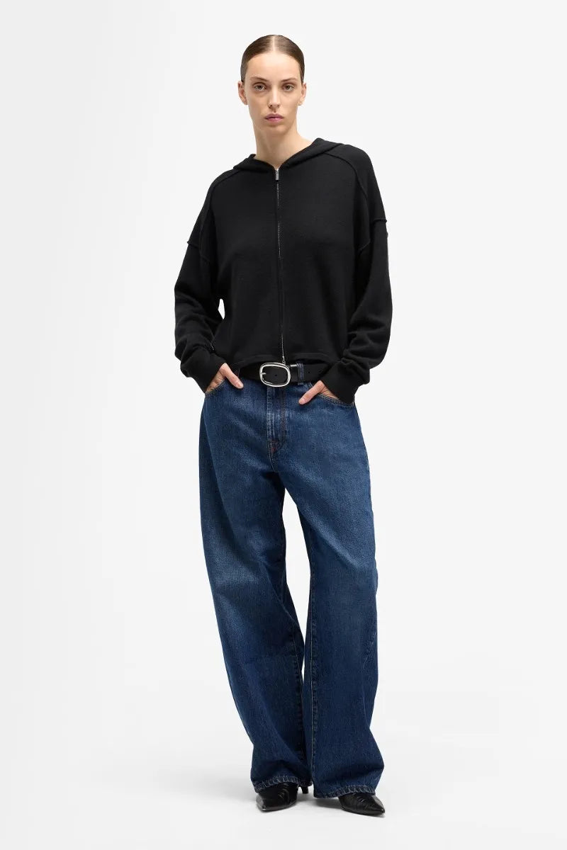 7 For All Mankind_Black_Zipper Hoodie in Cashmere_7N0K0F17_1PK_02