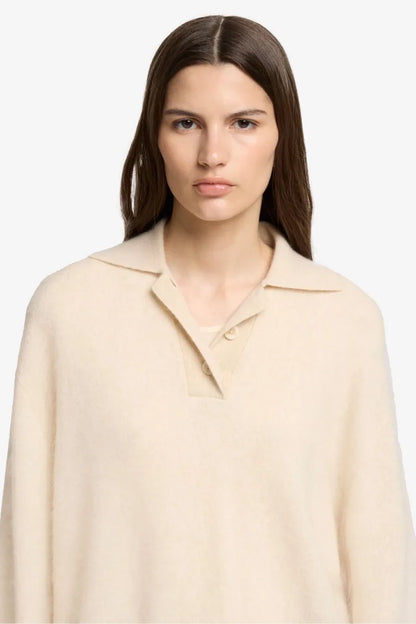 7 For All Mankind_White_FUZZY POLO SWEATER in Wool_7N3C0F68_1S7_03