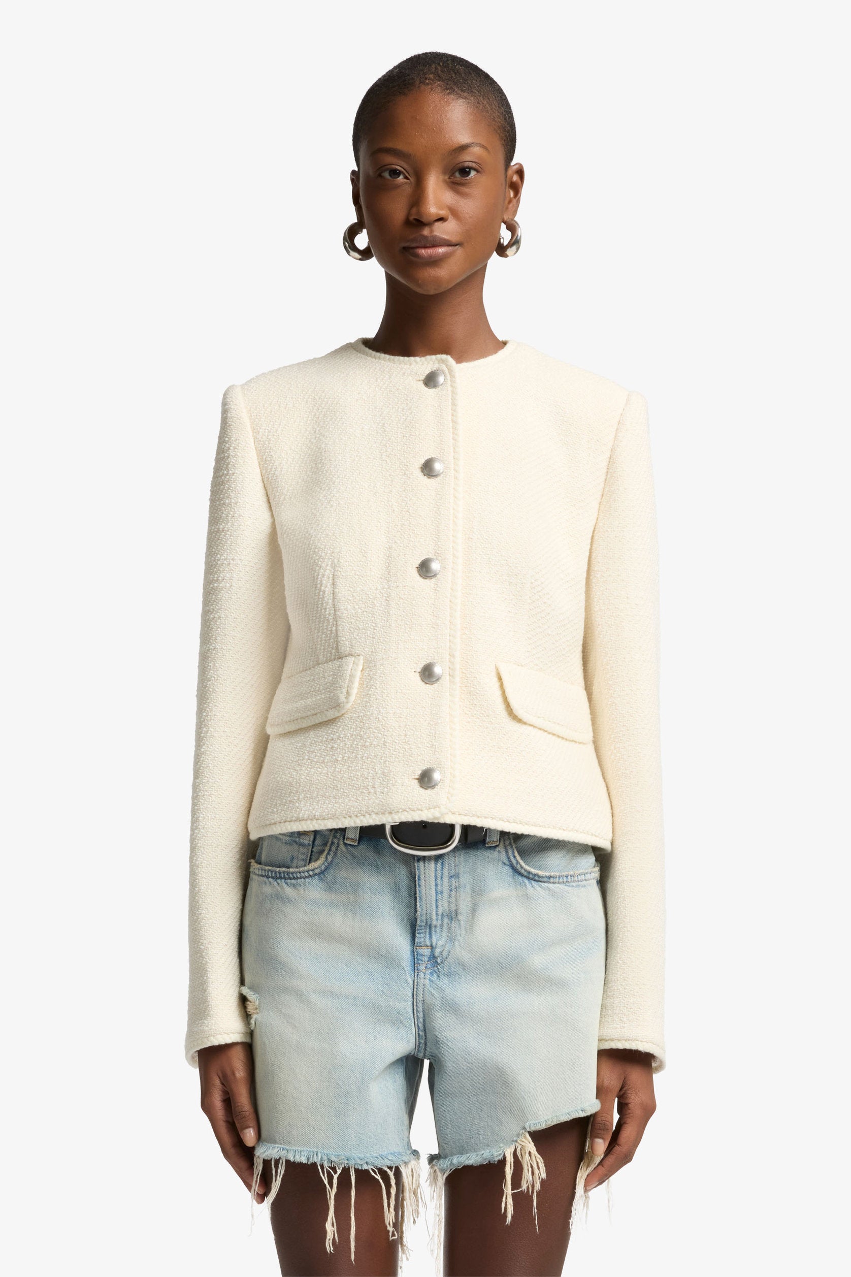 7 For All Mankind_Boucle Jacket Cotton Boucle Ivory_7N955109-IVO_IVO_01