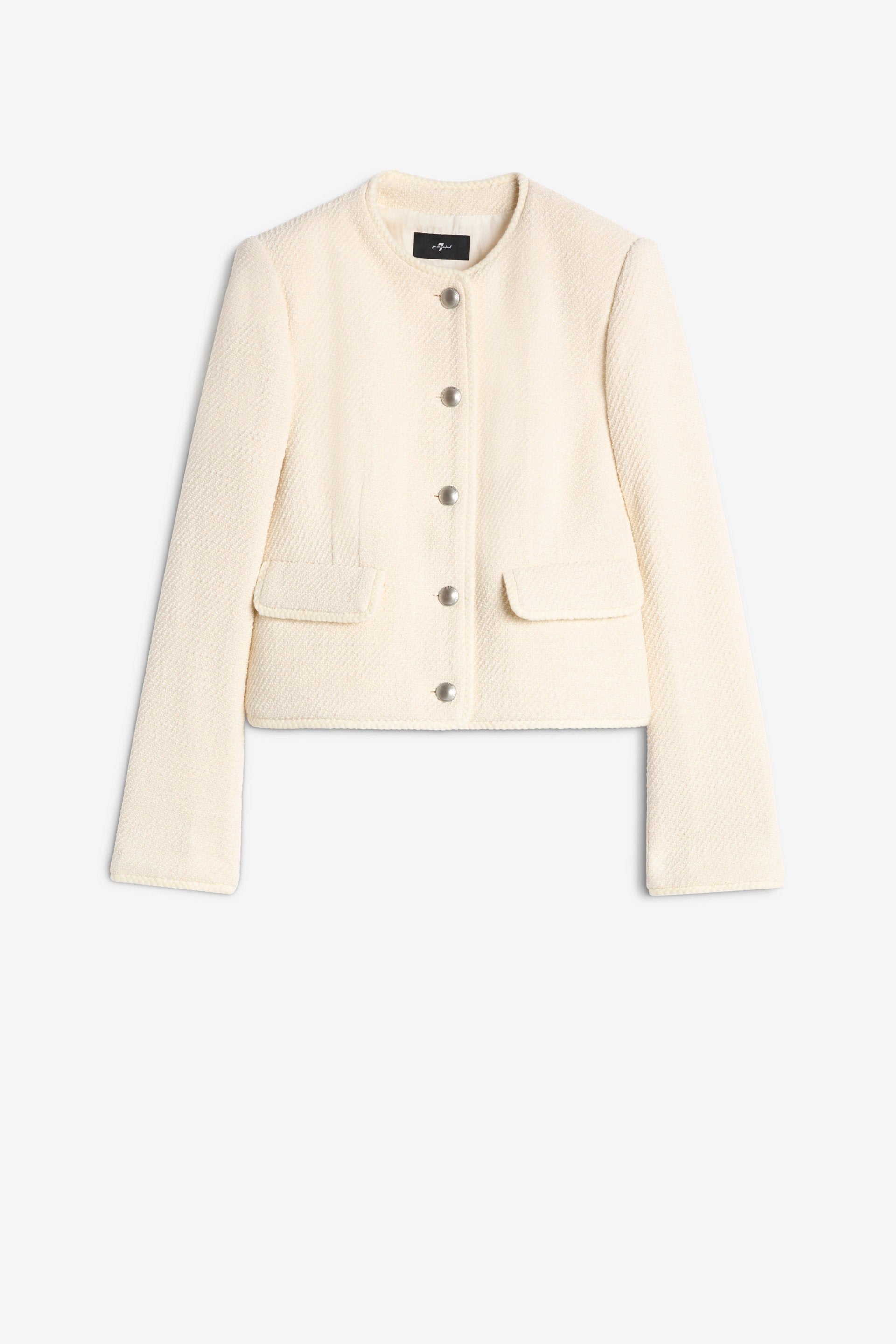 7 For All Mankind_Boucle Jacket Cotton Boucle Ivory_7N955109-IVO_IVO_03