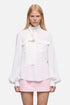 7 For All Mankind Optical White Women Balloon Sleeve Blouse in Silk SKU: 7N9H0G79_3HB Image 03