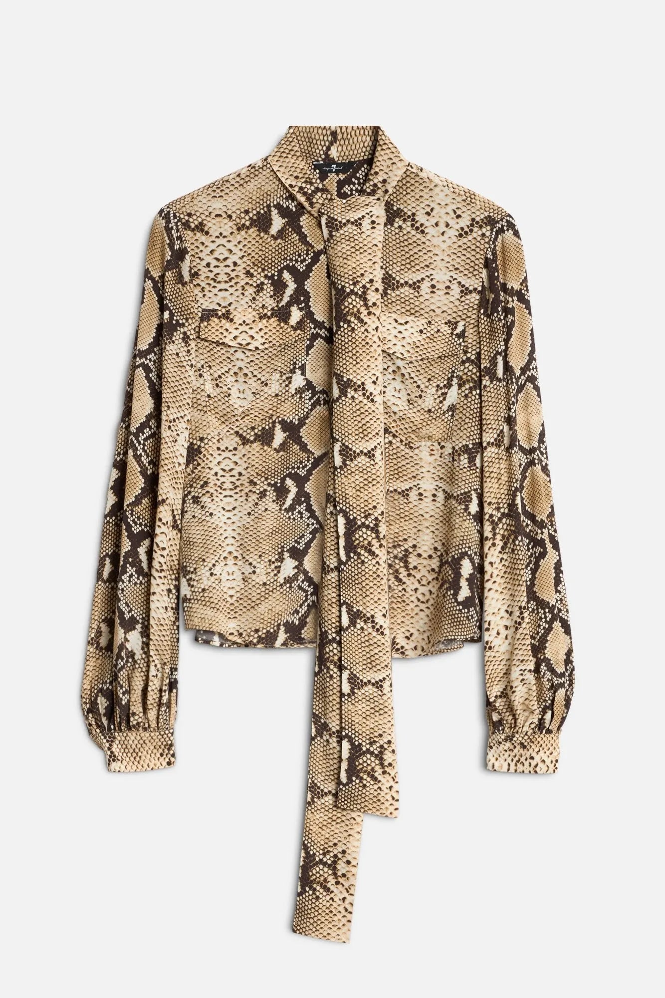 7 For All Mankind Snake Women Balloon Sleeve Blouse in Viscose SKU: 7N9H0G80_3HE Image 01