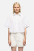 7 For All Mankind White Women Double Short Sleeve Shirt in Poplin SKU: 7N9K0G75_3HF Image 03