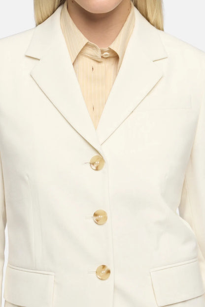 7 For All Mankind White Women Fitted Blazer in Wool Blend SKU: 7NAC0G64_3FU Image 04